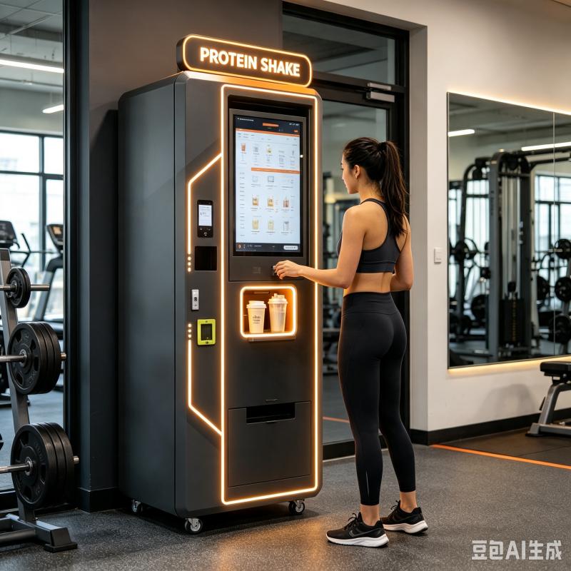 Nutrition Sports Fitness - آلة بيع أوتوماتيكية لمشروبات البروتين، حل