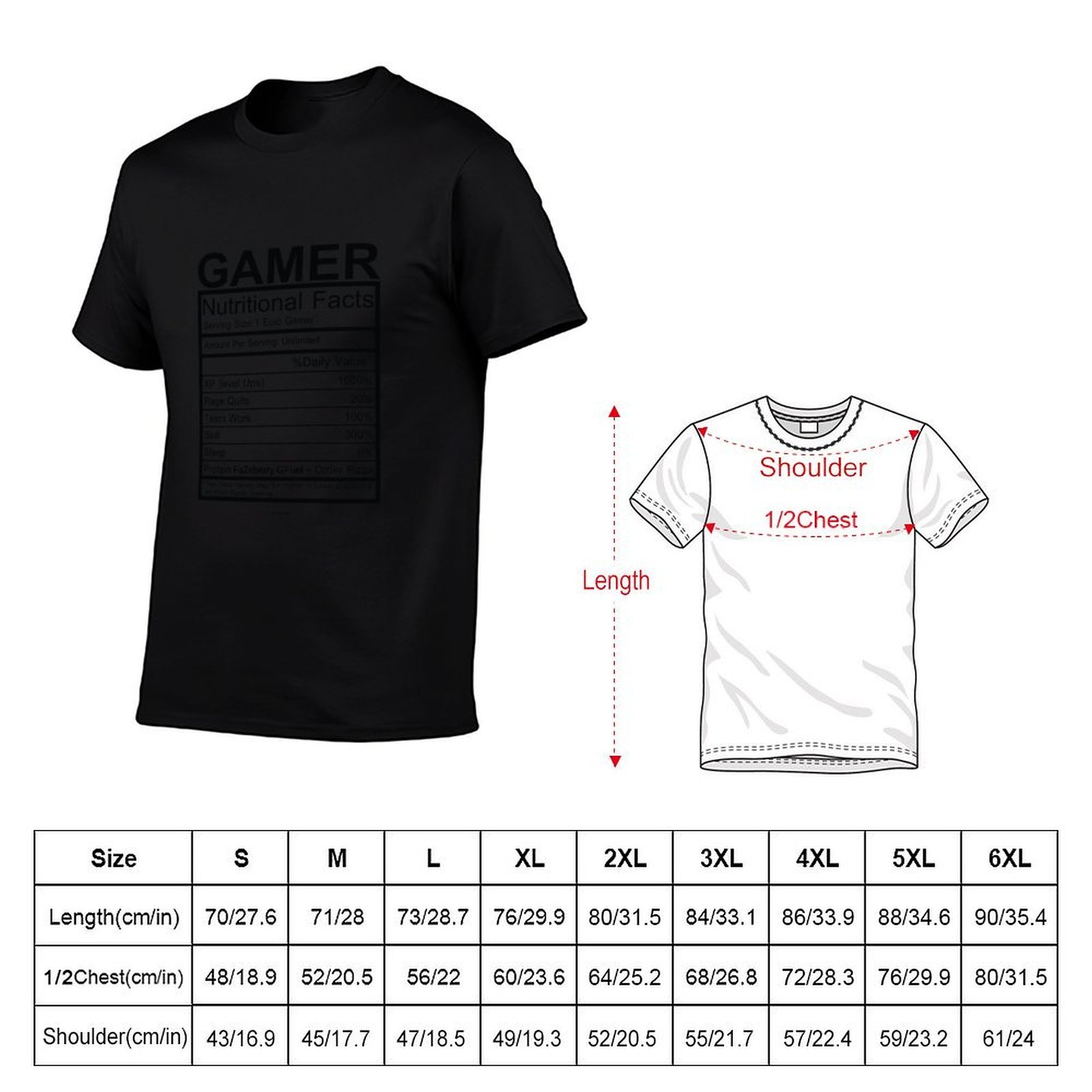 تي شيرت Gamer Nutritional Fact - مراجعة Nutrition For Fitness وسعره